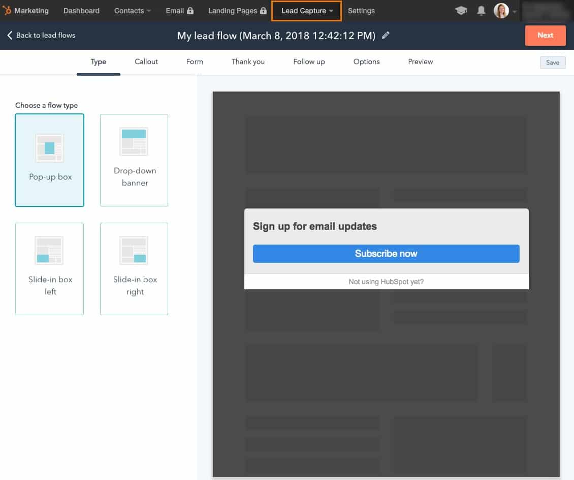 HubSpot lead flow setup