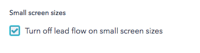 HubSpot lead flow screen options