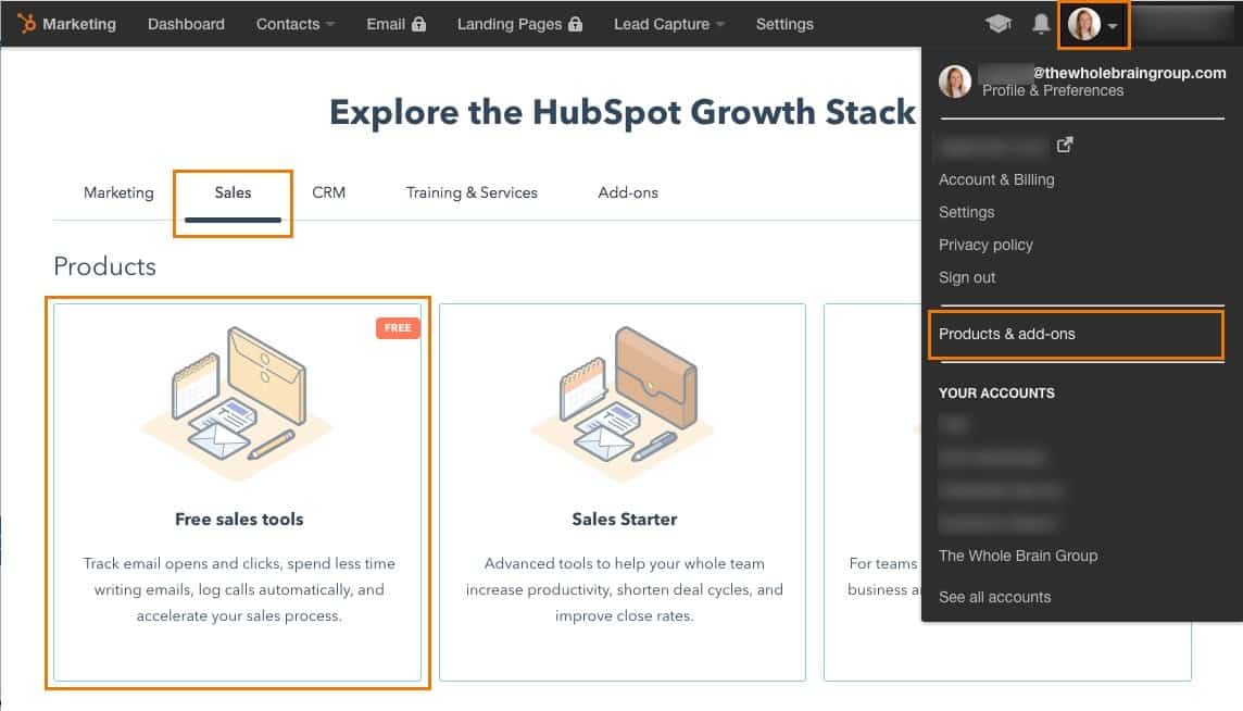 HubSpot sales tool setup