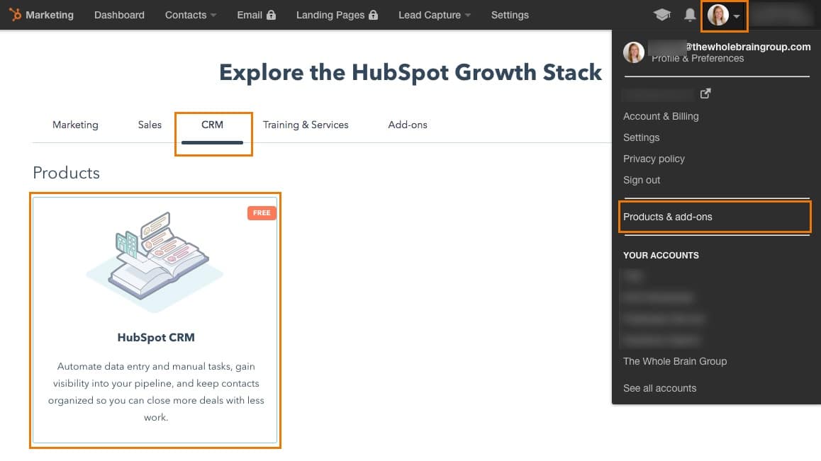 HubSpot Free CRM tool setup