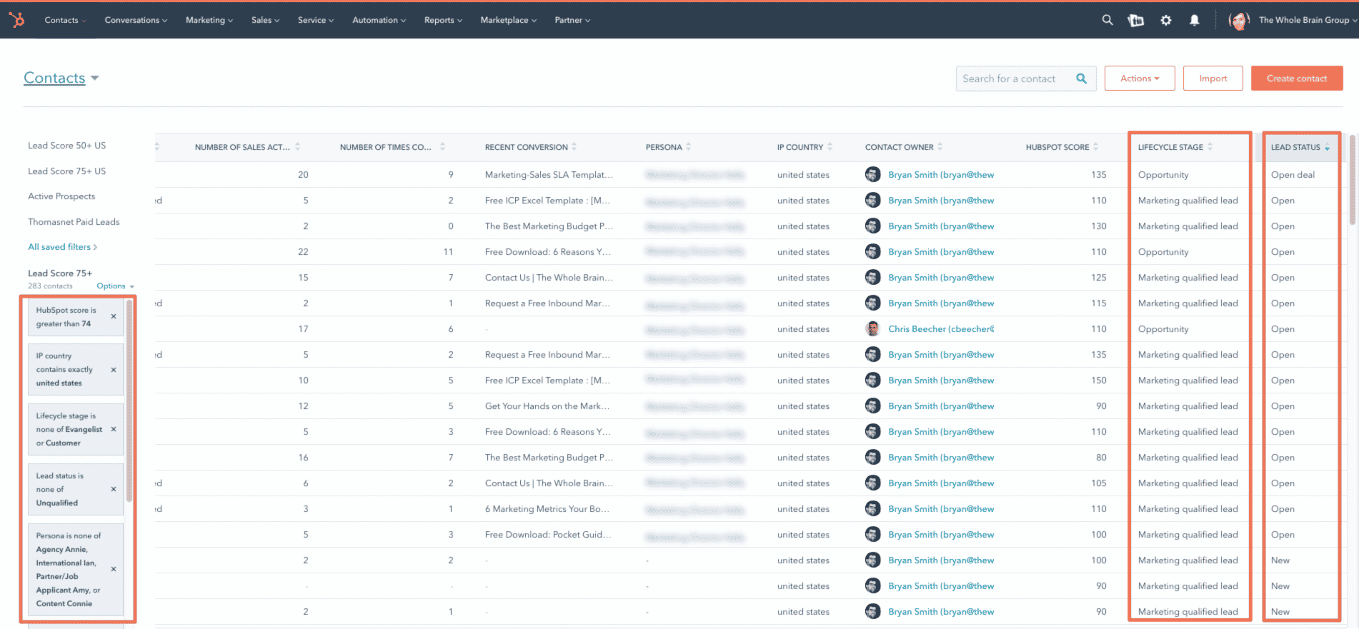 HubSpot Portal Backend Screenshot