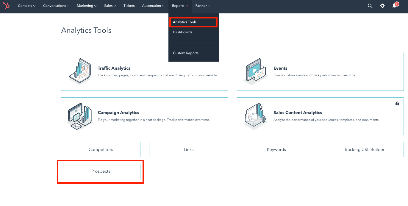 How to get to HubSpot's Prospects view 