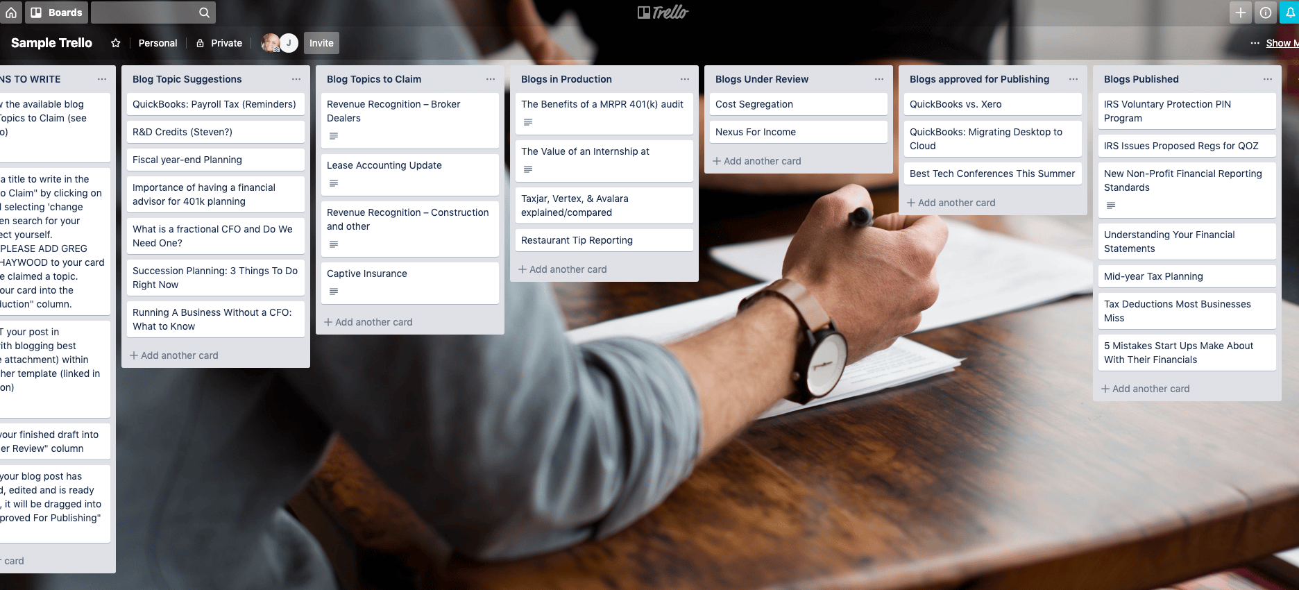 Sample Trello Board