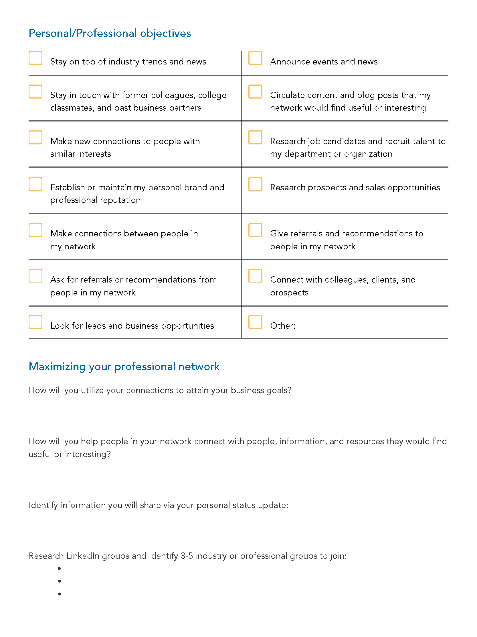 Social Media Strategy 101: LinkedIn Strategy Worksheet