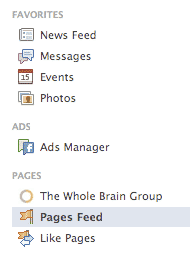 Facebook pages feed