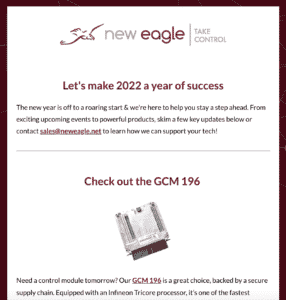 New Eagle Sample Newsletter