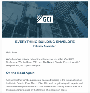 GCI Consultants Sample Newsletter