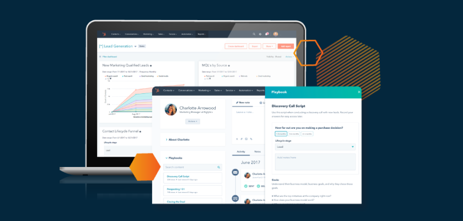 screenshots of HubSpot CRM